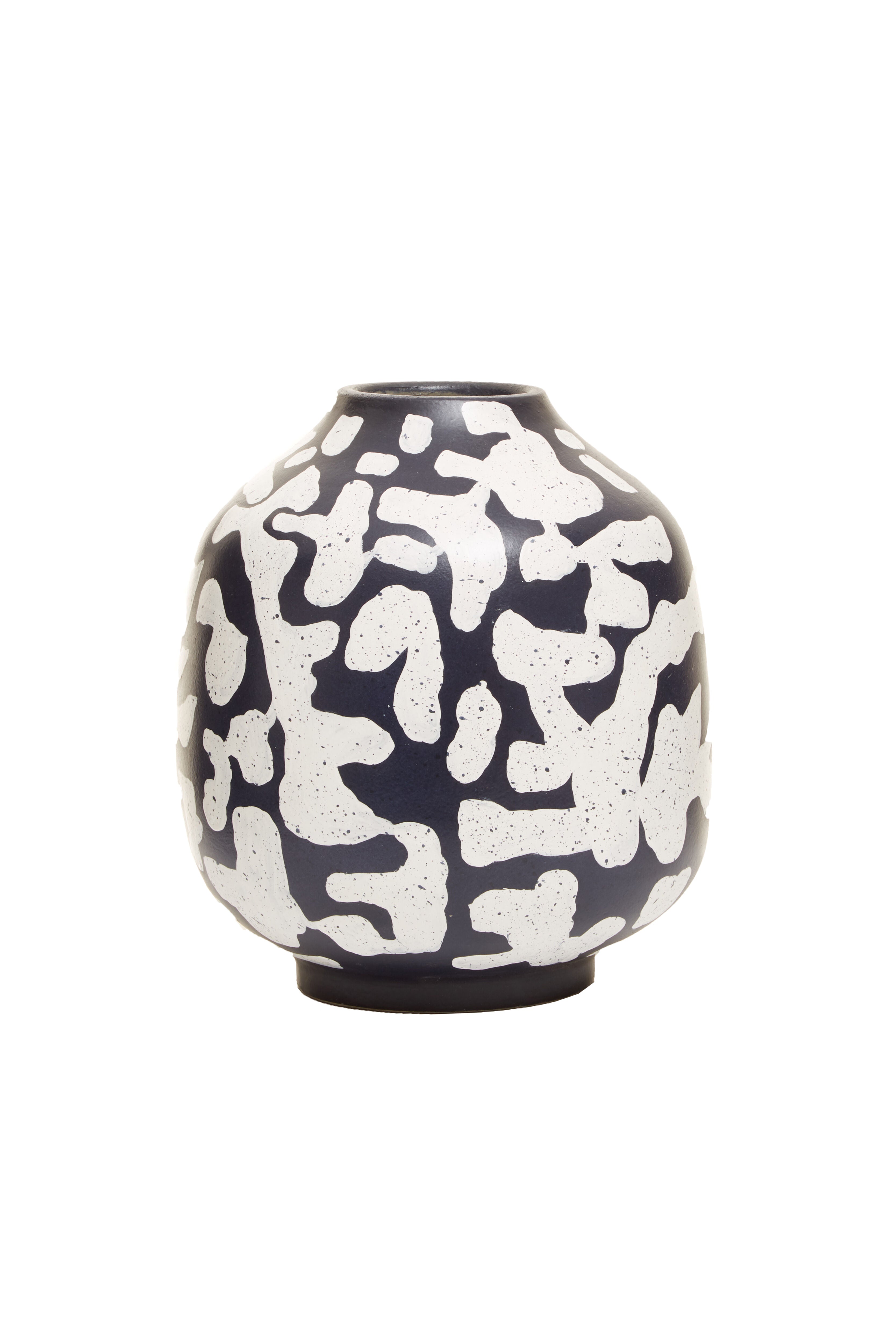 Alston Black & White Earthenware Abstract Vase